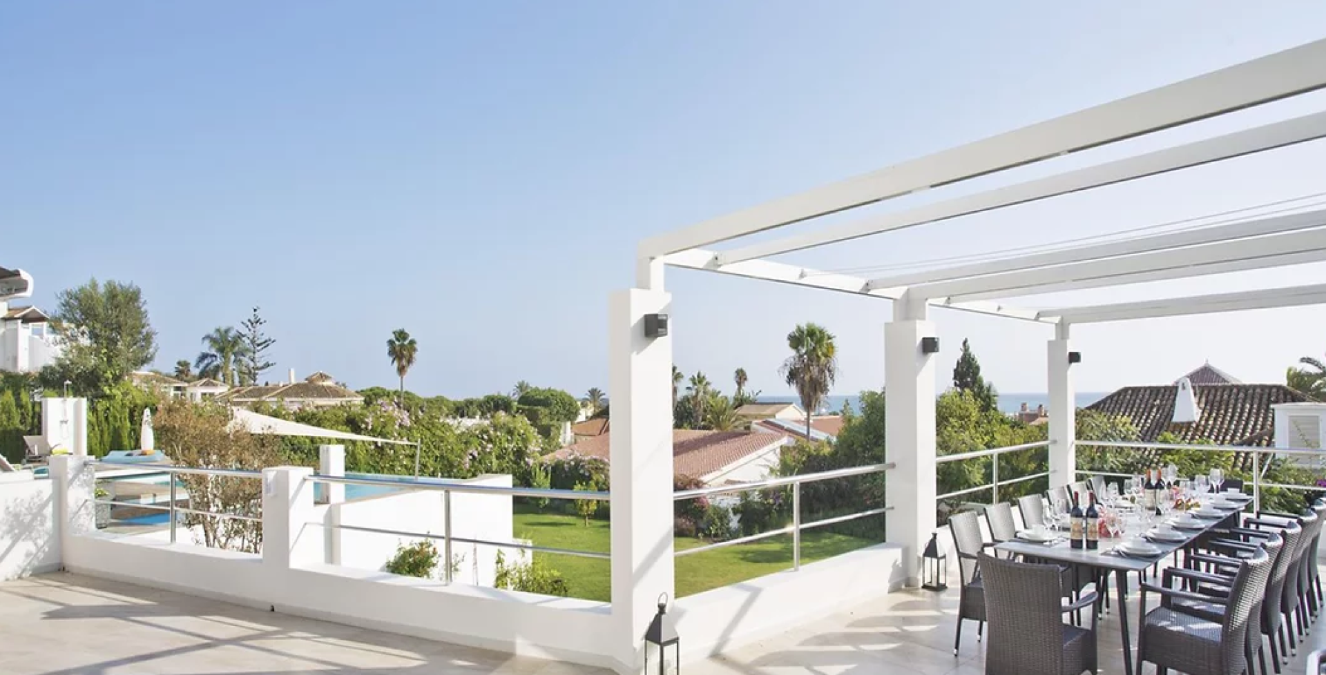 Villa Seaview Marbella 8 bedrooms rooftop dining