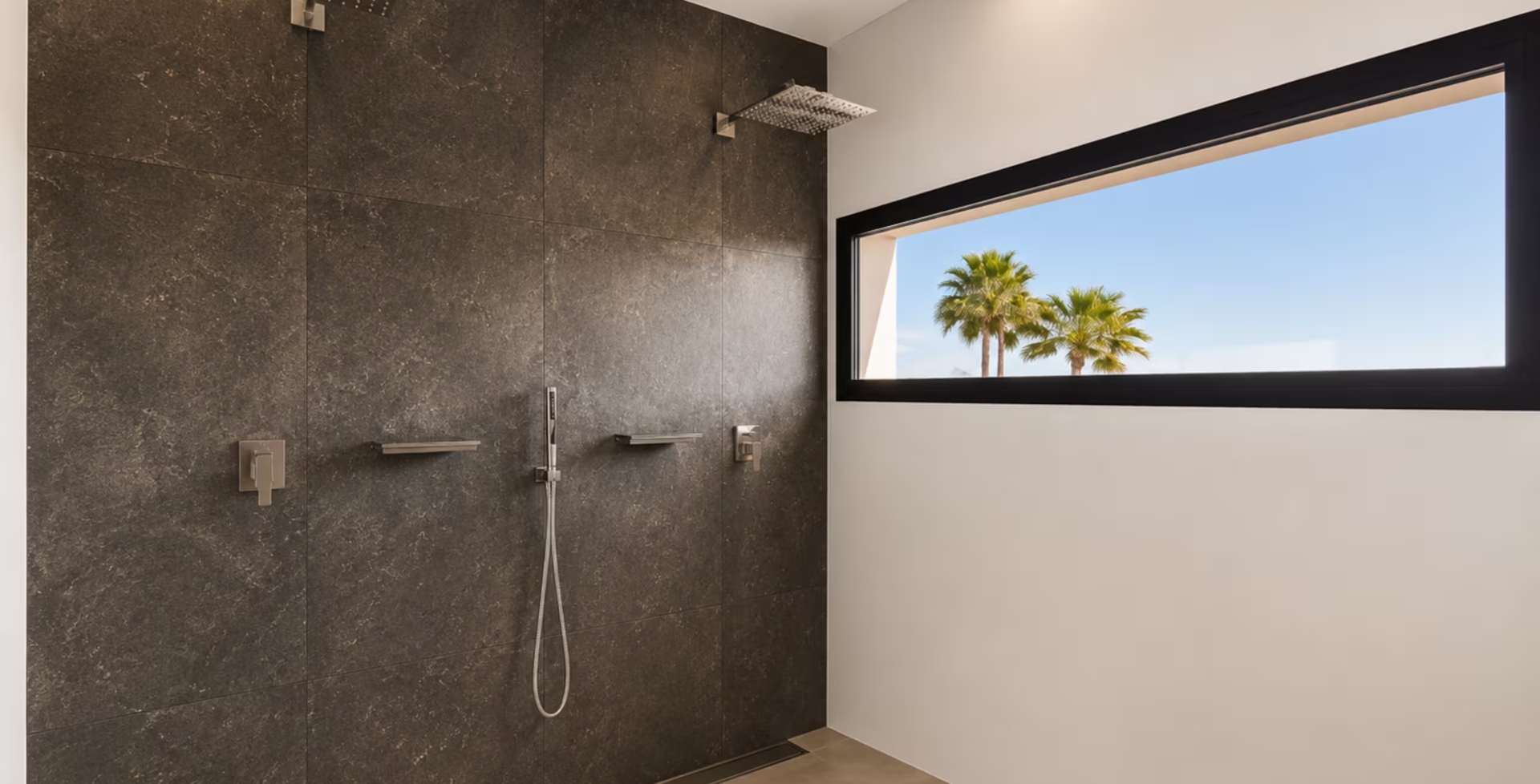 Villa Xtra shower with view